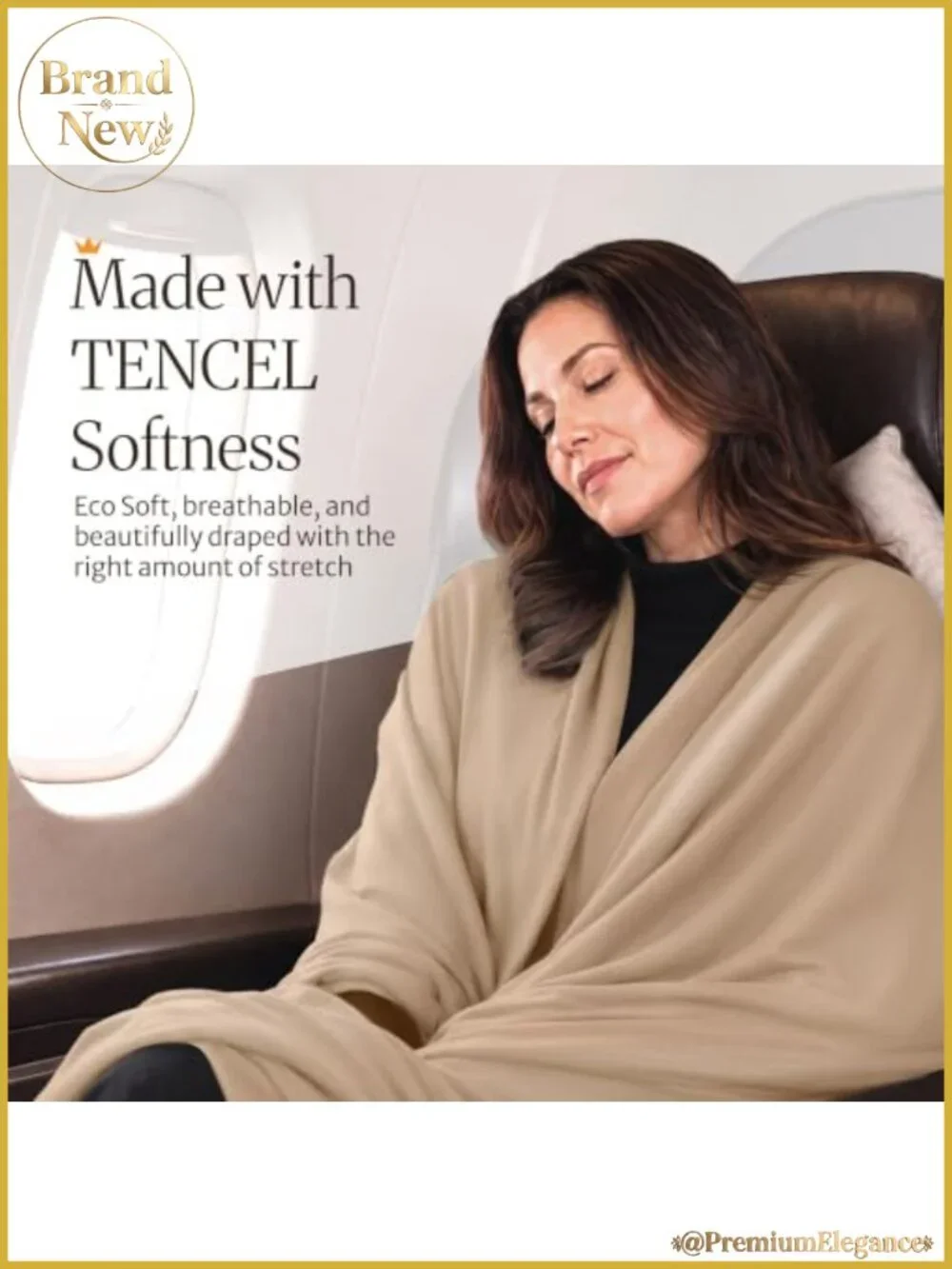 TENCEL Modal Travel Wrap Pashmina Shawl for Women Packable UPF 50+